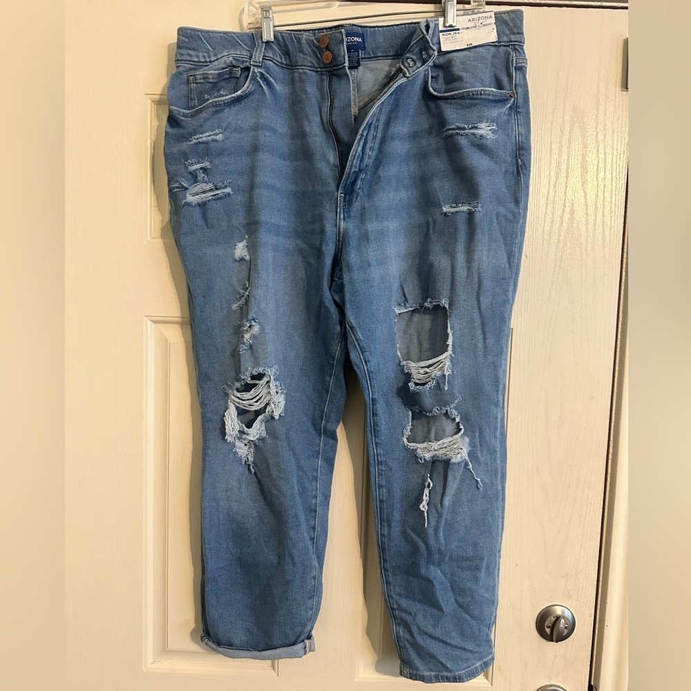 Arizona distressed Sky Blue High-Rise Jeans
